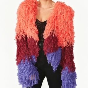 NWOT Nasty Gal Fuse Ombre Shag Jacket